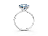 White gold Fancy Blue Princess Cut Diamond Solitaire Engagement Ring with Four-Prong Setting and Classic Band_23