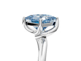 White gold Fancy Blue Princess Cut Diamond Solitaire Engagement Ring with Four-Prong Setting and Classic Band_25