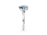 White gold Fancy Blue Princess Cut Diamond Solitaire Engagement Ring with Four-Prong Setting and Classic Band_34