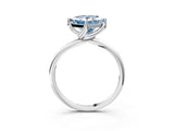 White gold Fancy Blue Princess Cut Diamond Solitaire Engagement Ring with Four-Prong Setting and Classic Band_35