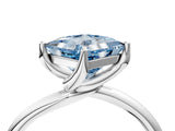 White gold Fancy Blue Princess Cut Diamond Solitaire Engagement Ring with Four-Prong Setting and Classic Band_36