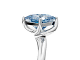 White gold Fancy Blue Princess Cut Diamond Solitaire Engagement Ring with Four-Prong Setting and Classic Band_37