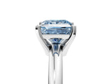 White gold Fancy Blue Princess Cut Diamond Solitaire Engagement Ring with Round Band and Four-Prong Setting_167