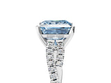 White gold Fancy Blue Princess Cut Diamond Solitaire Engagement Ring with Twisted Pavé Band and Four-Prong Setting_85