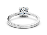 White gold Fancy Blue Princess Cut Diamond Solitaire Ring with Flower Prong Setting and Classic Band_56