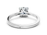 White gold Fancy Blue Princess Cut Diamond Solitaire Ring with Flower Prong Setting and Classic Band_72