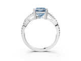 White gold Fancy Blue Princess Cut Diamond Solitaire Ring with Four-Prong Setting and Twisted Pavé Band_51