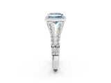 White gold Fancy Blue Princess Cut Diamond Split Shank Halo Ring with Four-Prong Setting_72