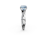White gold Fancy Blue Princess  Cut Diamond Twisted Band with Pavé Setting and Four-Prong Setting_22