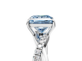 White gold Fancy Blue Princess  Cut Diamond Twisted Band with Pavé Setting and Four-Prong Setting_25