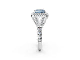 White gold Fancy Blue Princess  Cut Double Halo Split Shank Diamond Ring with Prong Setting_51