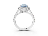 White gold Fancy Blue Princess  Cut Double Halo Split Shank Diamond Ring with Prong Setting_52