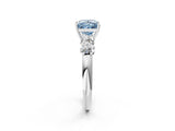 White gold Fancy Blue Princess  Cut Five-Stone Prong Set Diamond Ring with Classic Band_29
