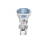 White gold Fancy Blue Princess  Cut Five-Stone Prong Set Diamond Ring with Classic Band_37