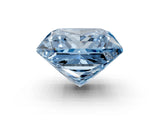 White gold Fancy Blue Princess Cut Halo Round Diamond Solitaire Ring with Pavé Band and Four-Prong Setting_51