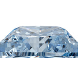 White gold Fancy Blue Princess Cut Halo Round Diamond Solitaire Ring with Pavé Band and Four-Prong Setting_53