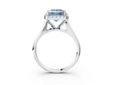 White gold Fancy Blue Princess  Cut Halo Solitaire Engagement Ring with Square Band and Four-Prong Setting_69