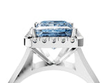 White gold Fancy Blue Princess  Cut Halo Solitaire Engagement Ring with Square Band and Four-Prong Setting_70
