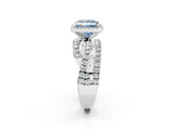 White gold Fancy Blue Princess  Cut Halo Split Shank Prong Setting Ring_26