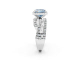 White gold Fancy Blue Princess  Cut Halo Split Shank Prong Setting Ring_38