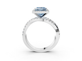 White gold Fancy Blue Princess  Cut Halo Split Shank Prong Setting Ring_64