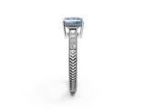 White gold Fancy Blue Princess  Cut Milgrain Channel Set Engagement Ring with Solitaire Prong Setting_50