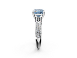 White gold Fancy Blue Princess  Cut Pave Diamond Engagement Ring with Channel Set Band and Four-Prong Setting_22