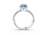 White gold Fancy Blue Princess  Cut Pave Diamond Engagement Ring with Channel Set Band and Four-Prong Setting_23