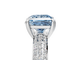 White gold Fancy Blue Princess  Cut Pave Diamond Engagement Ring with Channel Set Band and Four-Prong Setting_25