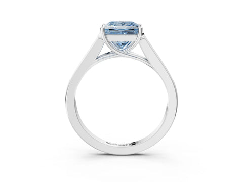 White gold Fancy Blue Princess Cut Solitaire Cathedral Diamond Engagement Ring with Channel-Set Band and Four-Prong Setting_18