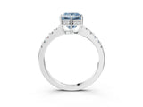 White gold Fancy Blue Princess Cut Solitaire Diamond Engagement Ring with Pavé Band and Six-Prong Setting_18