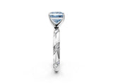 White gold Fancy Blue Princess Cut Solitaire Diamond Engagement Ring with Twisted Pave Band and Four-Prong Setting_39