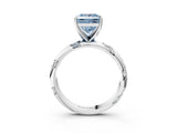 White gold Fancy Blue Princess Cut Solitaire Diamond Engagement Ring with Twisted Pave Band and Four-Prong Setting_46
