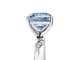 White gold Fancy Blue Princess Cut Solitaire Diamond Engagement Ring with Twisted Pave Band and Four-Prong Setting_48