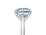 White gold Fancy Blue Princess Cut Solitaire Diamond Ring with Six-Prong Setting and Classic Band_257