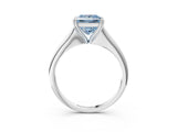 White gold Fancy Blue Princess Cut Solitaire Diamond Ring with Six-Prong Setting and Classic Band_51