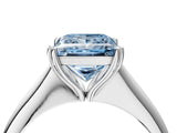 White gold Fancy Blue Princess Cut Solitaire Diamond Ring with Six-Prong Setting and Classic Band_52