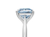 White gold Fancy Blue Princess Cut Solitaire Diamond Ring with Six-Prong Setting and Classic Band_53