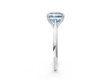 White gold Fancy Blue Princess Cut Solitaire Diamond Ring with Six-Prong Setting and Classic Band_53