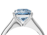 White gold Fancy Blue Princess Cut Solitaire Diamond Ring with Six-Prong Setting and Classic Band_55