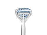 White gold Fancy Blue Princess Cut Solitaire Diamond Ring with Six-Prong Setting and Classic Band_67