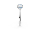 White gold Fancy Blue Princess Cut Solitaire Diamond Ring with Six-Prong Setting and Classic Band_76