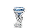 White gold Fancy Blue Princess  Cut Solitaire Diamond Twisted Band with Pave Setting_52