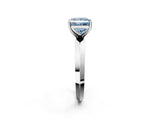 White gold Fancy Blue Princess  Cut Solitaire Engagement Ring with Flat Band and Four-Prong Setting 5