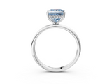 White gold Fancy Blue Princess  Cut Solitaire Engagement Ring with Four-Prong Setting and Classic Band_23