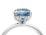 White gold Fancy Blue Princess  Cut Solitaire Engagement Ring with Four-Prong Setting and Classic Band_24