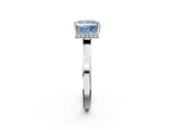 White gold Fancy Blue Princess  Cut Solitaire Engagement Ring with Four-Prong Setting on a Classic Band_22