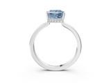 White gold Fancy Blue Princess  Cut Solitaire Engagement Ring with Four-Prong Setting on a Classic Band_23