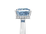 White gold Fancy Blue Princess  Cut Solitaire Engagement Ring with Four-Prong Setting on a Classic Band_25