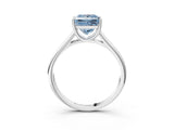 White gold Fancy Blue Princess Cut Solitaire Engagement Ring with Tapered Band and Four-Prong Setting_18